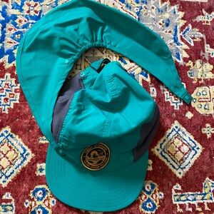 Sunday Afternoons Turquoise 5 Panel Quick Dry Nylon Sun Hat With Neck Cape